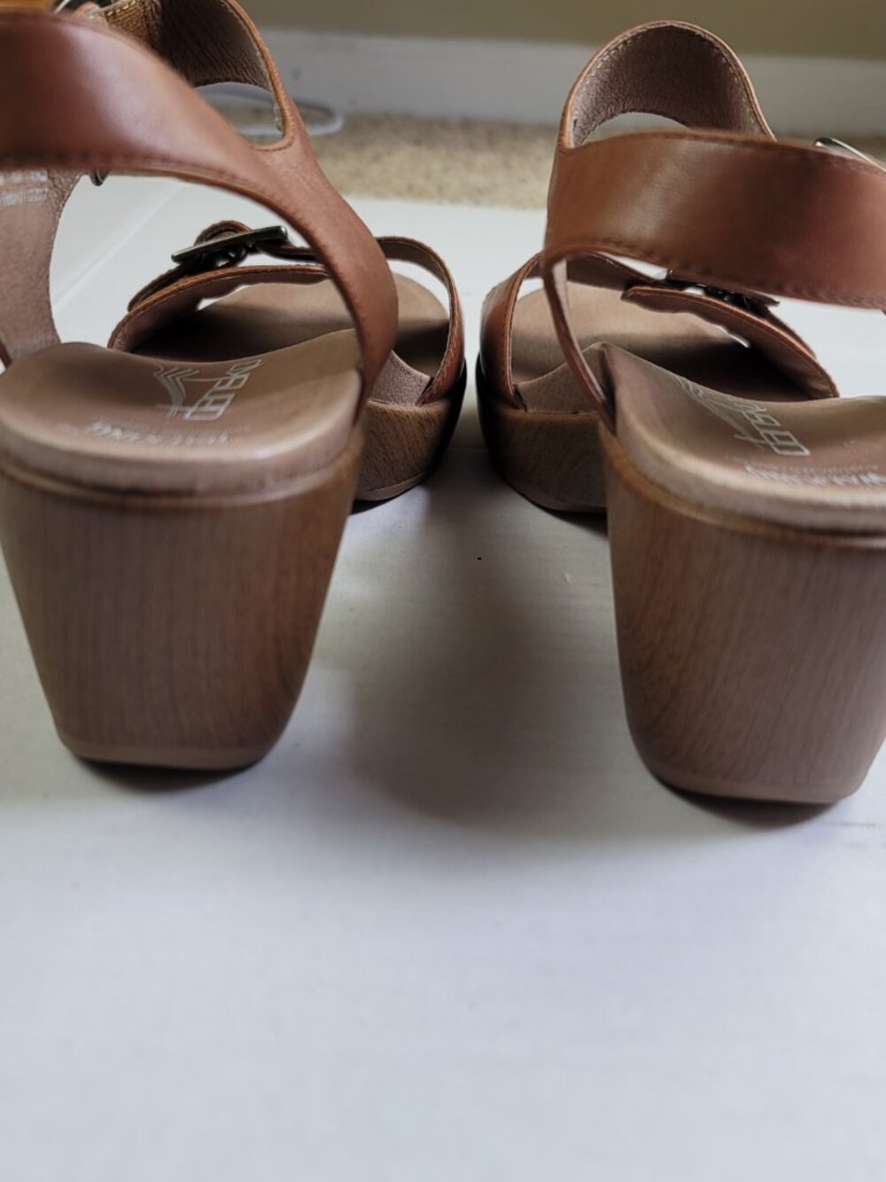 Dansko Jamey Leather Wedge Sandals Size 40 US 9.5-10 Brown Earthy Classic - Picture 7 of 10
